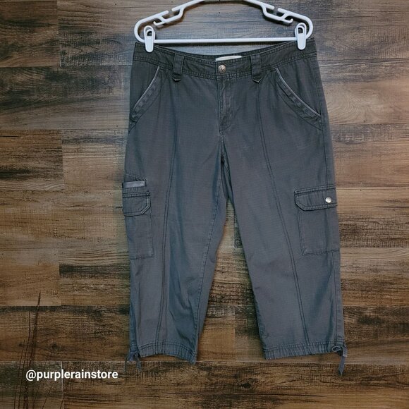 Eddie Bauer Cargo Pants 10 Rip Stop Type 46-1-18-C Mid Rise Gray Gorpcore - Picture 1 of 16